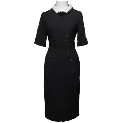 Klänning (Svart, Vit) från Emmy Elastan, Polyester, Viskos