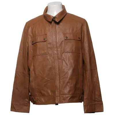 Jacket (Brown) from Jean Carriére Leather, Polyester