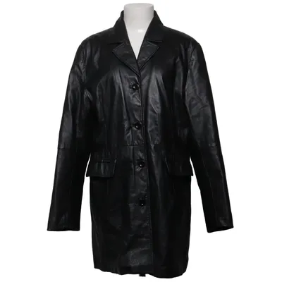 Läderkappa (Svart) från Auluna Leather Company Skinn, Polyester
