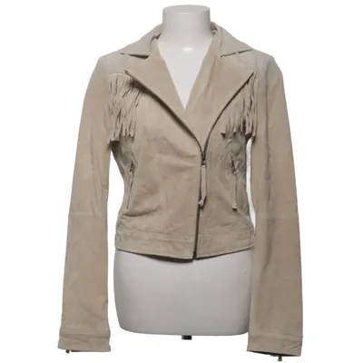 Biker jacket (Beige) from JSFN Leather, Polyester