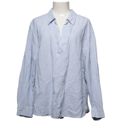 Blouse (Blue, White) from H&M Cotton, Linen