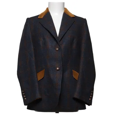 Blazer (Blue, Brown) from Landmark Polyester, Wool