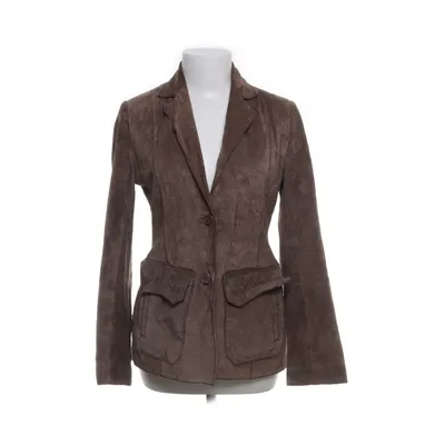 Leren blazer (Bruin) van Zoul Polyester, Leer