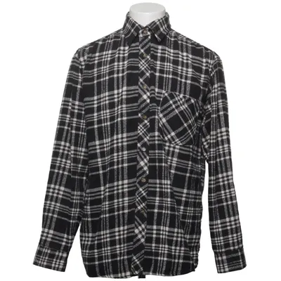 Flannel skjorte (Sort, Hvid) fra Gambler Bomuld, Polyester