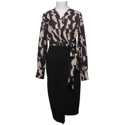 Slå-om-kjole (Sort, Beige) fra Janes Bomuld, Elastan, Polyester