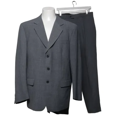 Anzug (Grau) von Giuliano Elasthan, Polyester, Wolle