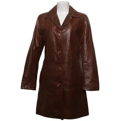 Veste longue en cuir (Marron) de vera pelle Cuir