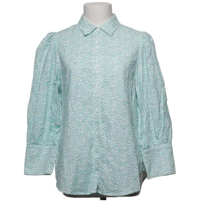 Blouse (Green, White) from By Malina Cotton, Linen