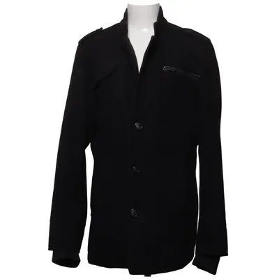 Frakke (Sort) fra Enos Polyester, Uld