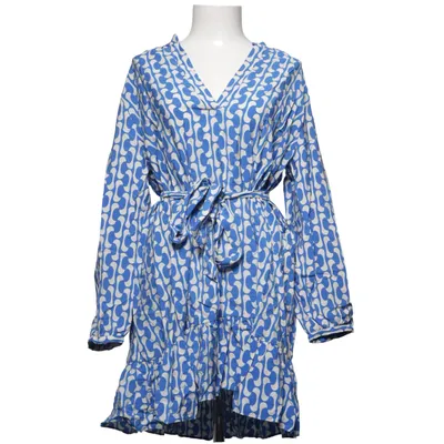 Kjole (Blå, Hvid) fra Zara Polyamid, Viscose