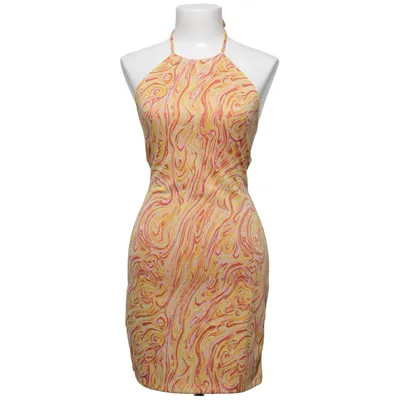 Halterneck dress (Yellow, Red, Pink) from Bershka Elastane, Polyester, Viscose