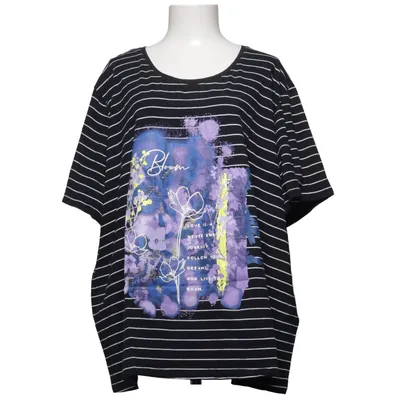 T-shirt (Svart, Vit, Lila) från Laura Torelli Bomull, Elastan