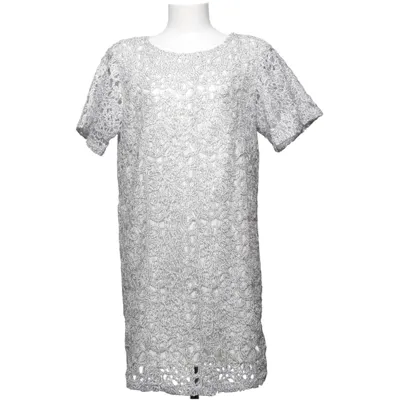 Kjole (Sølv, Hvid) fra Karen by Simonsen Bomuld, Metallfiber, Polyester, Viscose