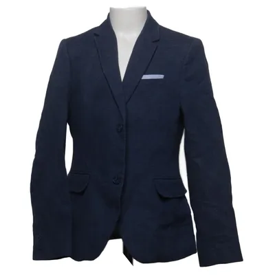 Blazer (Bleu) de H&M Coton, Lin, Polyester