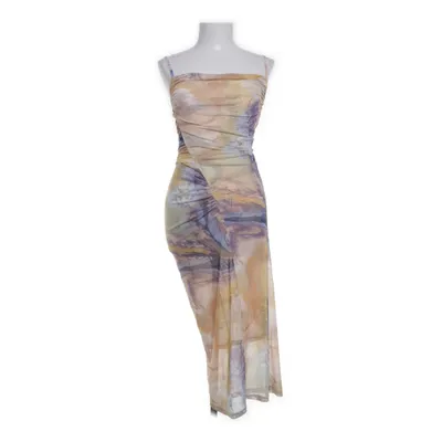 Jurk (Meerkleurig, Geel) van Zara Elastaan, Polyester