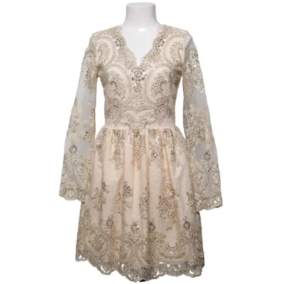 Cocktailklänning (Beige, Guldfärgad) från Em Bomull, Polyester, Viskos