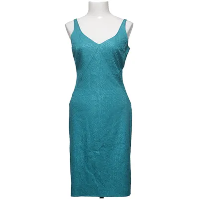 Robe (Turquoise) de Zac Posen Acétate, Élasthane, Polyamide, Soie