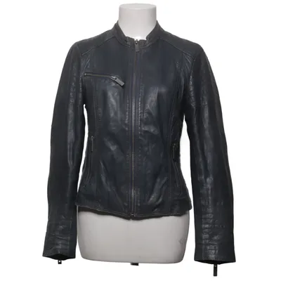 Leather jacket (Gray) from Transmission Leather, Polyester