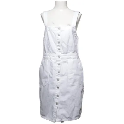 Dungaree dress (White) from New Look Denim Cotton
