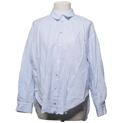 Shirt (Blue, White) from Zara Cotton, Linen