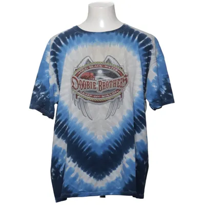 T-shirt (Blå, Hvid) fra Anvil Bomuld