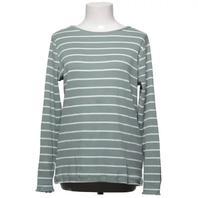 T-shirt à manches longues (Vert, Blanc) de Gina Coton, Élasthane, Modal