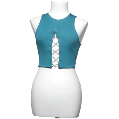 Crop top (Turkos) från Amisu Elastan, Polyester