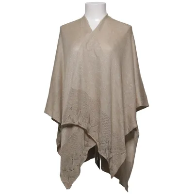 Poncho (Beige) de Blind Date Acrylique, Fibre métallique