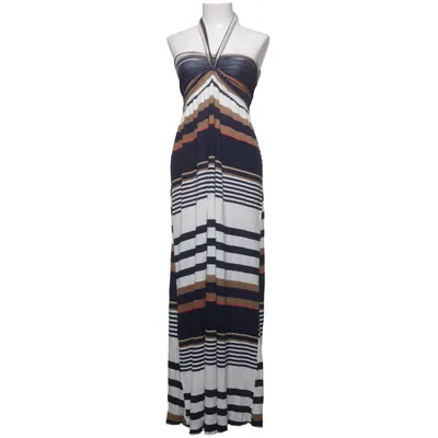 Robe longue (Bleu, Blanc, Marron) de Marietta Élasthane, Viscose