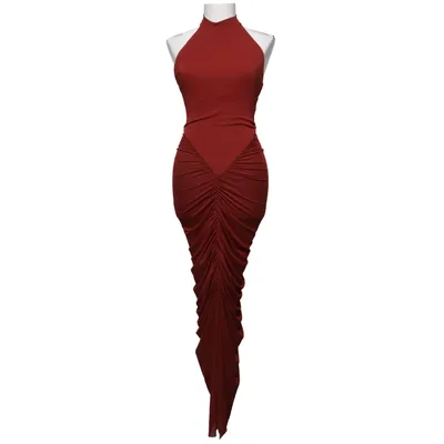 Halterneckklänning (Röd) från Zara Elastan, Polyester