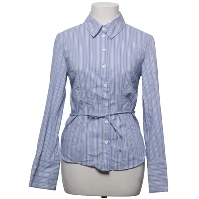 Chemise (Bleu, Blanc) de Mango Coton, Élasthane, Polyester