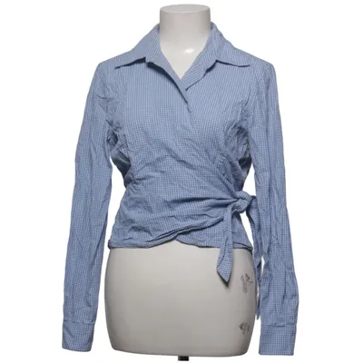 Wikkelblouse (Blauw, Wit) van Hirsch Katoen