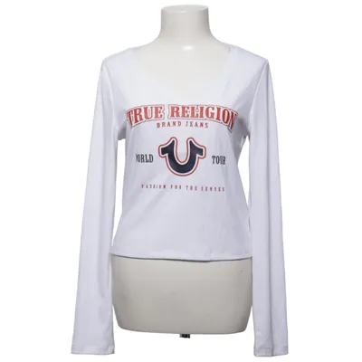 Long sleeve T-shirt (White, Multicolored) from True Religion Elastane, Polyester, Viscose