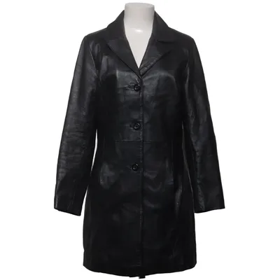Leather coat (Black) from Auluna Leather, Polyester