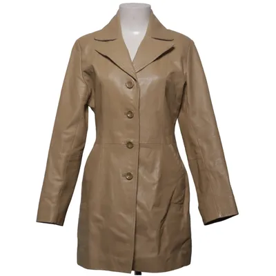 Veste longue en cuir (Beige) de Isolina S Cuir, Polyester