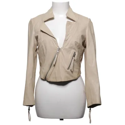 Biker jacket (Beige) from Muubaa Cotton, Leather, Polyester
