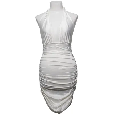 Halterneck dress (White) from Gina Tricot Elastane, Polyester