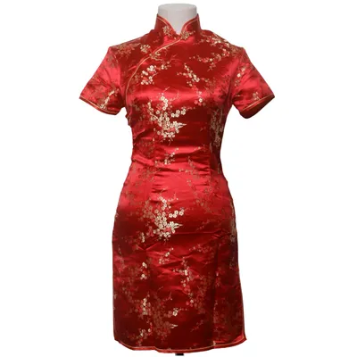 Cheongsam (Rouge, Or) de Eastern Collection