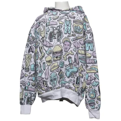 Hoodie (White, Multicolored) from Pari Cotton, Polyester