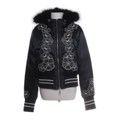 Winterjas (Zwart, Meerkleurig) van Galliano Dons, Veer, Nylon, Polyester, Vossenbont