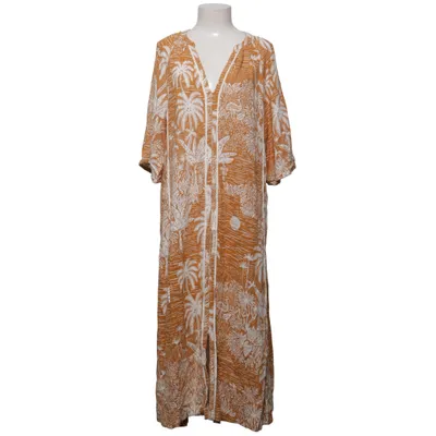 Kleid (Braun, Weiß) von Desmond & Dempsey x H&M Leinen, Viskose