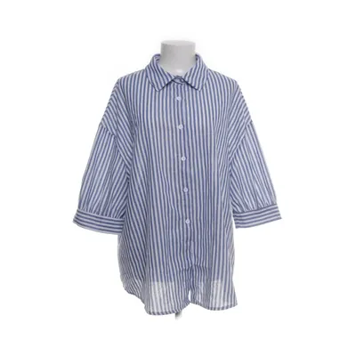 Short sleeve shirt (White, Blue) from Shein Curve Cotton, Polyester