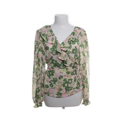 Wikkelblouse (Beige, Meerkleurig) van Object Gerecycled polyester