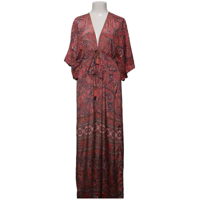 Maxi jurk (Rood, Meerkleurig) van B&B Zijde