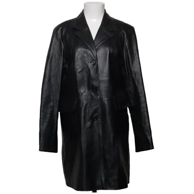 Leren jas (Zwart) van SAKI Leather Leer, Polyester