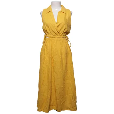 Wrap dress (Yellow) from Mango Linen, Viscose