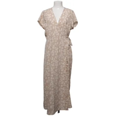 Slå-om-kjole (Beige, Hvid, Gul) fra Bubbleroom Polyester