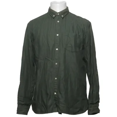 Buttondownskjorte (Grøn) fra Knowledge Cotton Apparel Bomuld, Lyocell