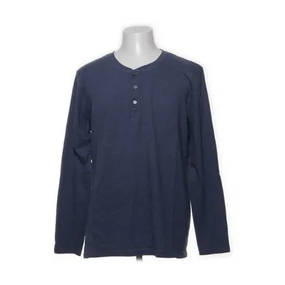 Henley shirt (Blauw) van Man Katoen