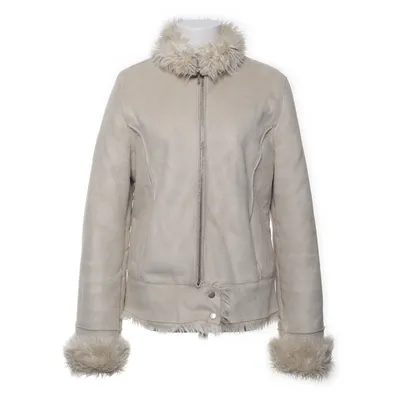 Shearling jacket (Beige) from Moto Acrylic, Polyester